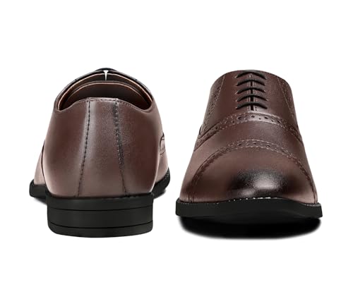 Image of LOUIS STITCH Men's Formal Lace-up Oxford Shoes for Men | Solid Design | Ideal for Formal, Business Casual, and Parties (LSRG OX)