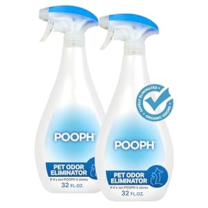 Pooph Pet Odor Eliminator, 32oz Spray, 2-Pack – Dismantles Odors on a Molecular Basis, Dogs, Cats, Freshener, Eliminator, Urine, Poop, Pee, Deodorizer, Natures, Puppy, Fresh, Clean, Furniture, Potty