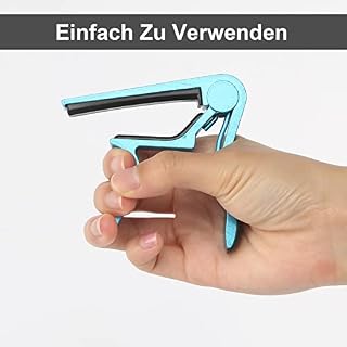 Capo Lot de 2 accessoires de guitare Premium Capo pour guitare acoustique et ukulélé Noir Bleu – Image 5