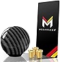 Mega Racer Black Carbon Fiber Shift Knob - Round Ball Gear Shifter for Buttonless Automatic and 4, 5, 6 Speed Manual Transmission Vehicles, 1 Piece