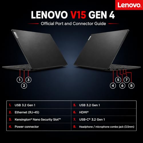 Image of Lenovo 2026 V15 Business Laptop with Microsoft 365 for The Web, AMD 7000 Series Ryzen CPU (Beats Intel i7-1160G7), 15.6 inch FHD Display, 16GB RAM, 1TB SSD, RJ-45, HDMI, Wi-Fi 6, Windows 11 Pro