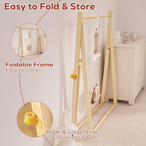 Sautoir bébé en bois Montessori FUNLIO avec support stable pour l'éveil