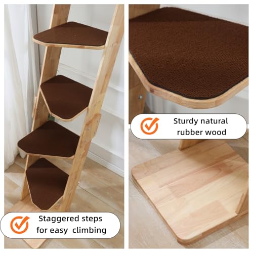 Escalera para gatos Moderna de Madera Natural 6 niveles 70 pulgadas miniatura 3