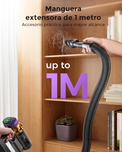Miniatura 6 de Ivormentico V10 Evo Aspiradora Sin Cable, 50kpa 70mins Aspiradoras Escoba Con Modo Automático, Depósito Doble De 1.8l, Pantalla Táctil Led, Ideal Para Pelo De Mascotas Alfombras Suelos Duros