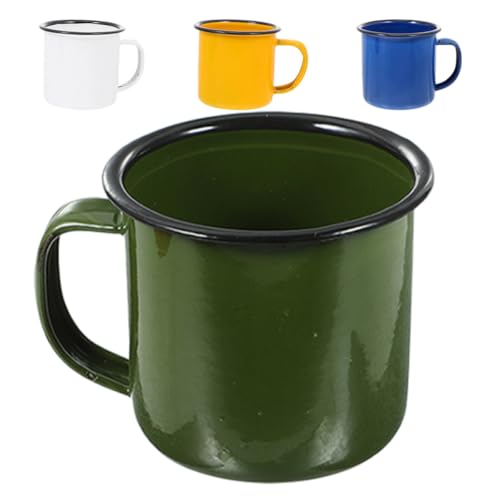 Sosoport Tazas de Esmalte Vintage 4 Piezas Colores Surtidos, Taza de Camping Multifuncional, Té y Agua, Adecuado para Picnic y Uso Doméstico
