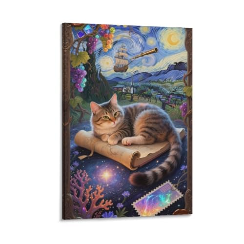 Peinture Sur Toile Chat Chartreux Affiche Moderne Haute Qualité