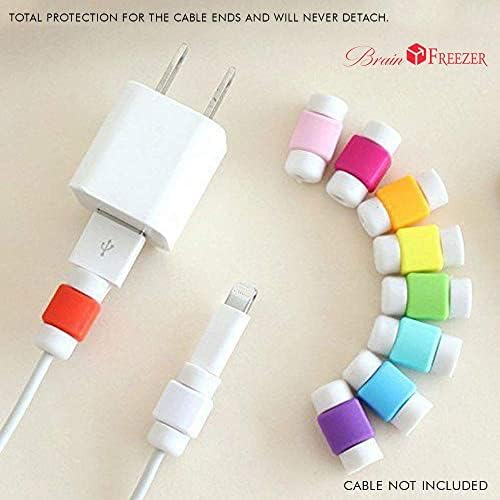 Image of Brain Freezer Data Cable Protector Cover for USB Charger Cable Cord (Multicolour) - Pack of 30