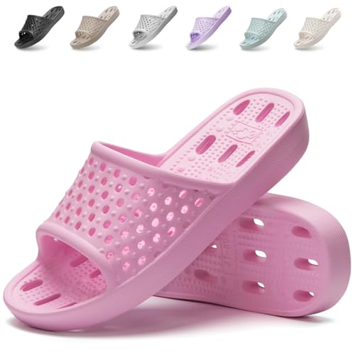 Image of Xomiboe Shower Shoes Men Quick Drying Women Shower Sandals Non-Slip Comfortable House Slippers Bathroom Hotel Flip Flops Slides With Students Gym