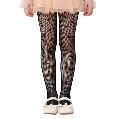 Image of Zando Girls Lace Tights Heart Butterfly Rose Patterned Fishnet Stockings for Toddler Girl Hollow Pantyhose 1T-12 Years