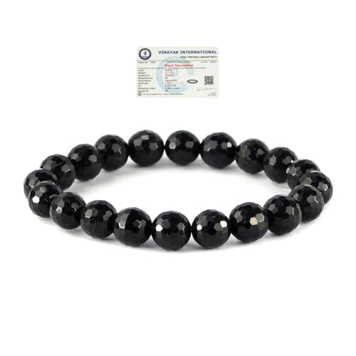Image of Reiki Crystal Products Certified Natural Crystal Stone Diamond Cut /Faceted 10 mm Beads Bracelet for Men & Women | Reiki Charged Gemstone Jewellery | Multiple Stone Variants Available