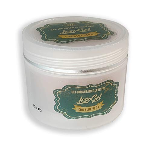 Lesogel gel para quemaduras solares, quemadura de primer grado y enrojecimiento superficial 50 ml - Gel calmante con aloe vera para la depilación posterior y la foliculitis