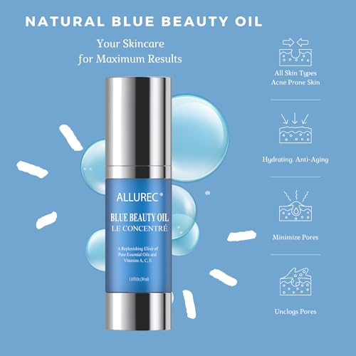AllureC® Blue Beauty Oil Luxury Beauty Facial Moisturzing Oil for Face Lips Dry Skin Midnight Recovery Essential Oil Concentrate - Image 3