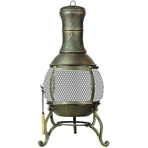 Deckmate Corona 3 Ft. High Outdoor Steel Chimenea Fireplace Model 28063 Cover