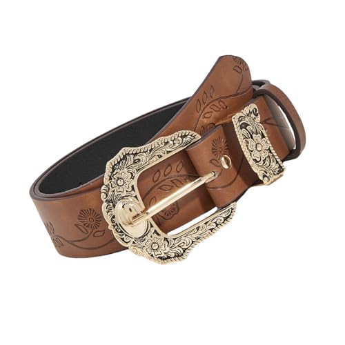 Waist Belt With Carved Buckle Jeans Pants Embossed Belt For Teens Girl Waistband Popular Waist Decorative Accessories