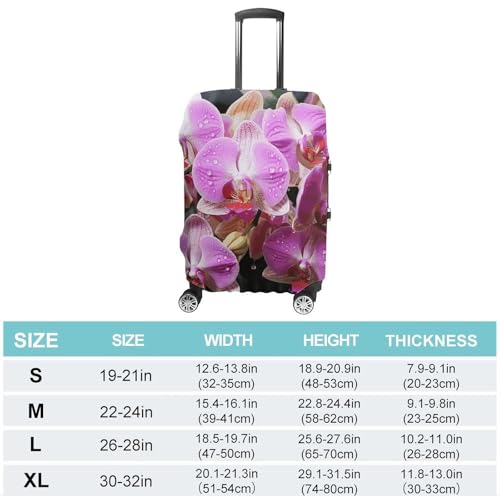 Travel Luggage Cover Elastic Suitcase Protector Anti-Scratch Washable Orchids Luggage Sleeve Tsa Approved Carry on Covers Baggage Cover Fits 18-32 Inch Luggages2