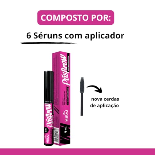 Kit com 6 Séruns Regeneradores para Sobrancelhas Pós Brow 8ml