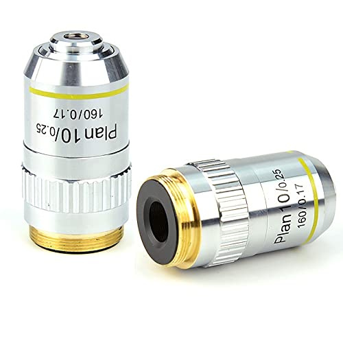 Objectif 10x plan pour microscope biologique achromatique avec bague