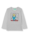 United Colors of Benetton (Z6ERJ) Jungen M/l T-Shirt, Melange Hellgrau 501, 82