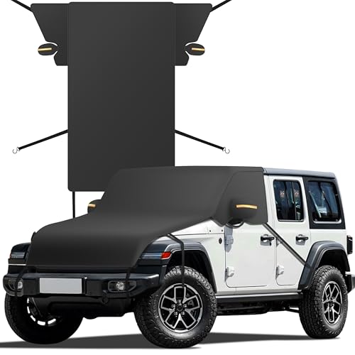 TOPAC Housse de pare-brise pour la glace et la neige | Tissu Oxford 600D amélioré pour tous les temps | Housse de pare-brise de voiture résistante à l'eau, à la chaleur et à la neige | Taille XL