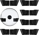 Topfdeckelhalter, Wandmontage, verstellbar, schwarz, Kunststoff, Küchenschrankdeckel, Organizer, Regal, platzsparende Aufbewahrung für Kochgeschirr-Abdeckungen (Set mit 6 Paar)