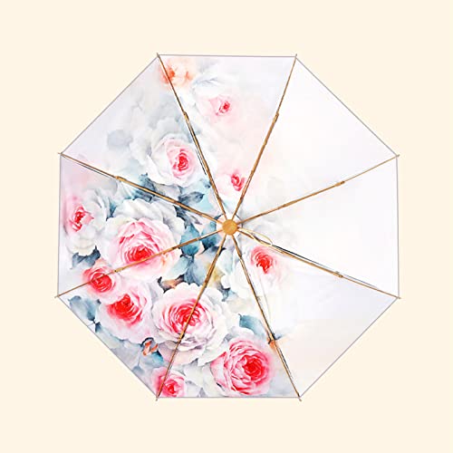 Parapluie compact et pliable de voyage imperméable et résistant au vent noir - 6