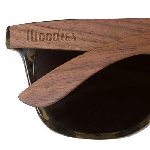 Woodies Camouflage Camo Style Wooden Sunglasses | Dark Black Polarized Lens with Real Walnut Wood Frame | 100% UV Protection4