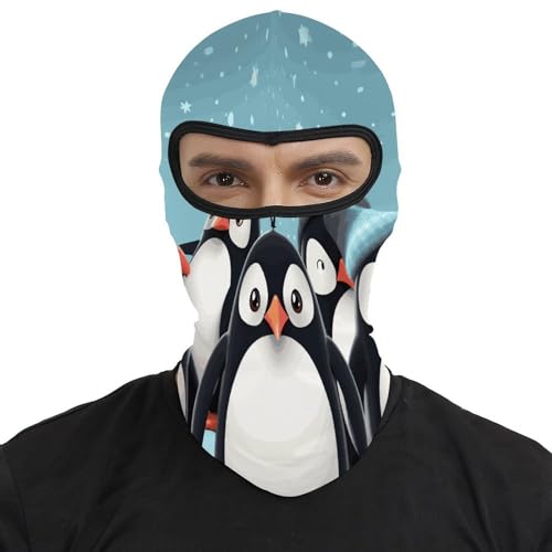 Pasamontaña térmico para hombre y mujer con estampado de pingüinos, máscara facial para esquí, motociclismo y clima frío miniatura 2