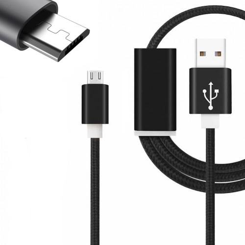 Digi Pig Micro USB Cable Lead for LEECO Mobile Phones. Nylon Braided Cable (3 Metre) with Fast Speed Charging and Data Transfer - BLACK