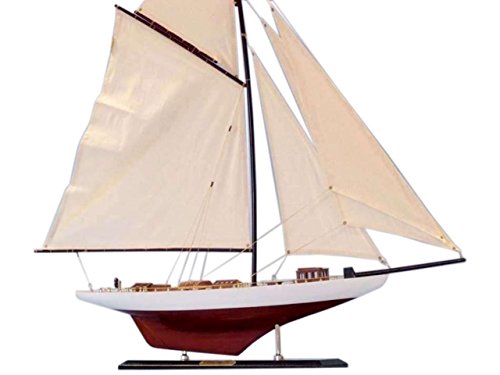 Hampton Nautical Decorative Columbia Model Sailing Yacht 35" Limited - Model Ship - Nautical Home Decorating Ideas Toy Figure , Brown