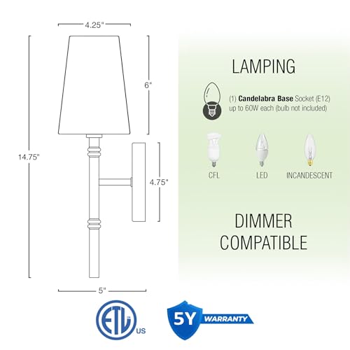 Image of Kira Home Torche II 15 inch Mid Century Modern Wall Sconce for Bathroom Vanity