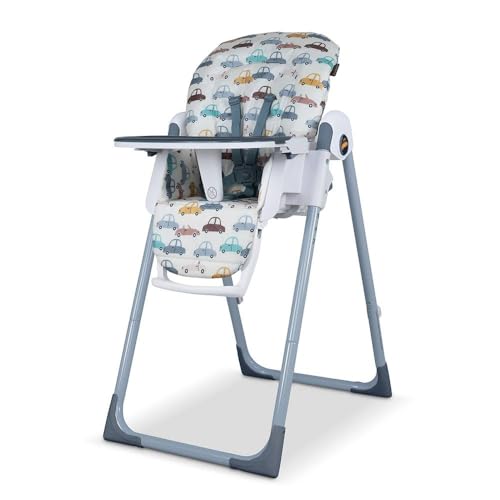 Cosatto Pip Adjustable Baby Highchair | Toddlers - Birth to 15kg | Compact, Foldable, Lightweight, 7 Height Positions, Padded Seat, 5 Point Harness, Cup Holder, Dishwasher Safe, Easy Clean (Beep Beep)