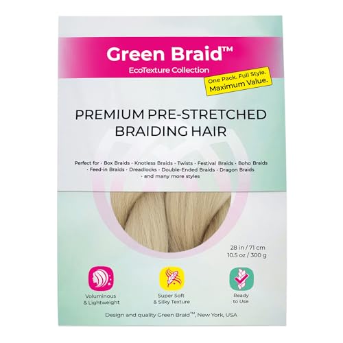 Green Braid™ Premium Pre-Stretched Braiding Hair, 28 in (10.5 oz)