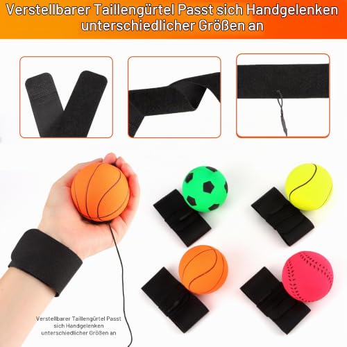 Springball mit Schnur, 4 Stücke Sport Handgelenk Ball, Ball An Der Schnur