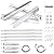 Hisencn Grill Replacement Parts for Charbroil Advantage Series 4 Burner 463344116, 466344116 Gas Grill, Grill Burners Tube, Heat Plate Tent Shield, Adjustable Carryover Tube, G361-0003-W1
