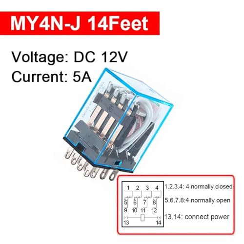 Relé MY4N-J DC12V electromagnético general mini de 5A para control de circuitos 2