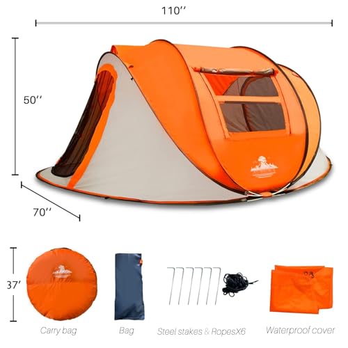 Carpa Pop Up para 4 Personas con 2 Ventanas, Fácil Montaje miniatura 2