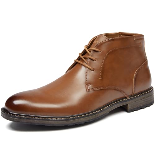 Roozin Men's Boots Lace-Up Casual Chukka Boots Oxford Dress Boots for Men.Size 10 Yellow Brown 240706