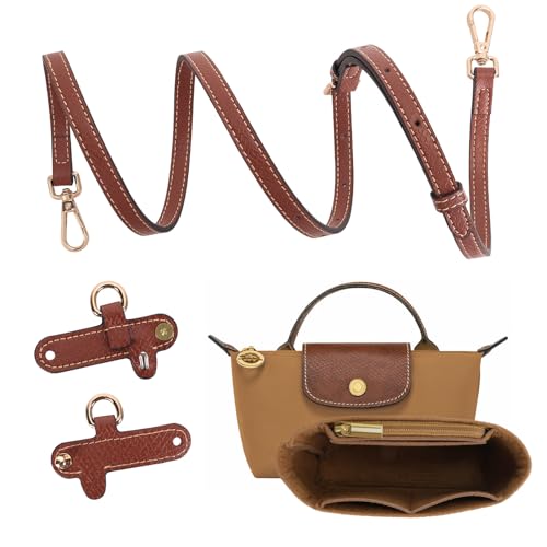 Image of 2Sets Shoulder Strap for Longchamp Bag Women, Purse Organizer, No-Punch Length Adjustable Leather Replacement Strap