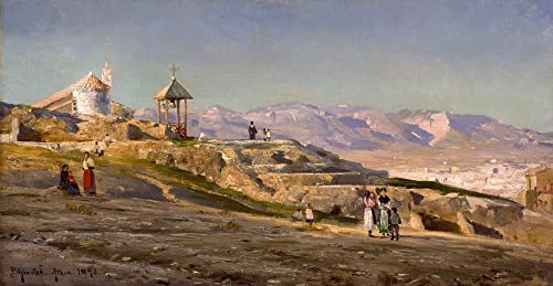 Impression sur toile Nachmittag Bei Athen de Peder Monsted reproduction d'art 60x90