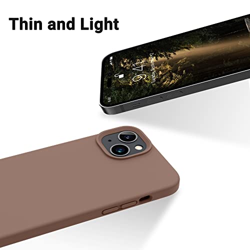 Coque iPhone 14 Plus silicone antichoc marron clair protection fine - 3