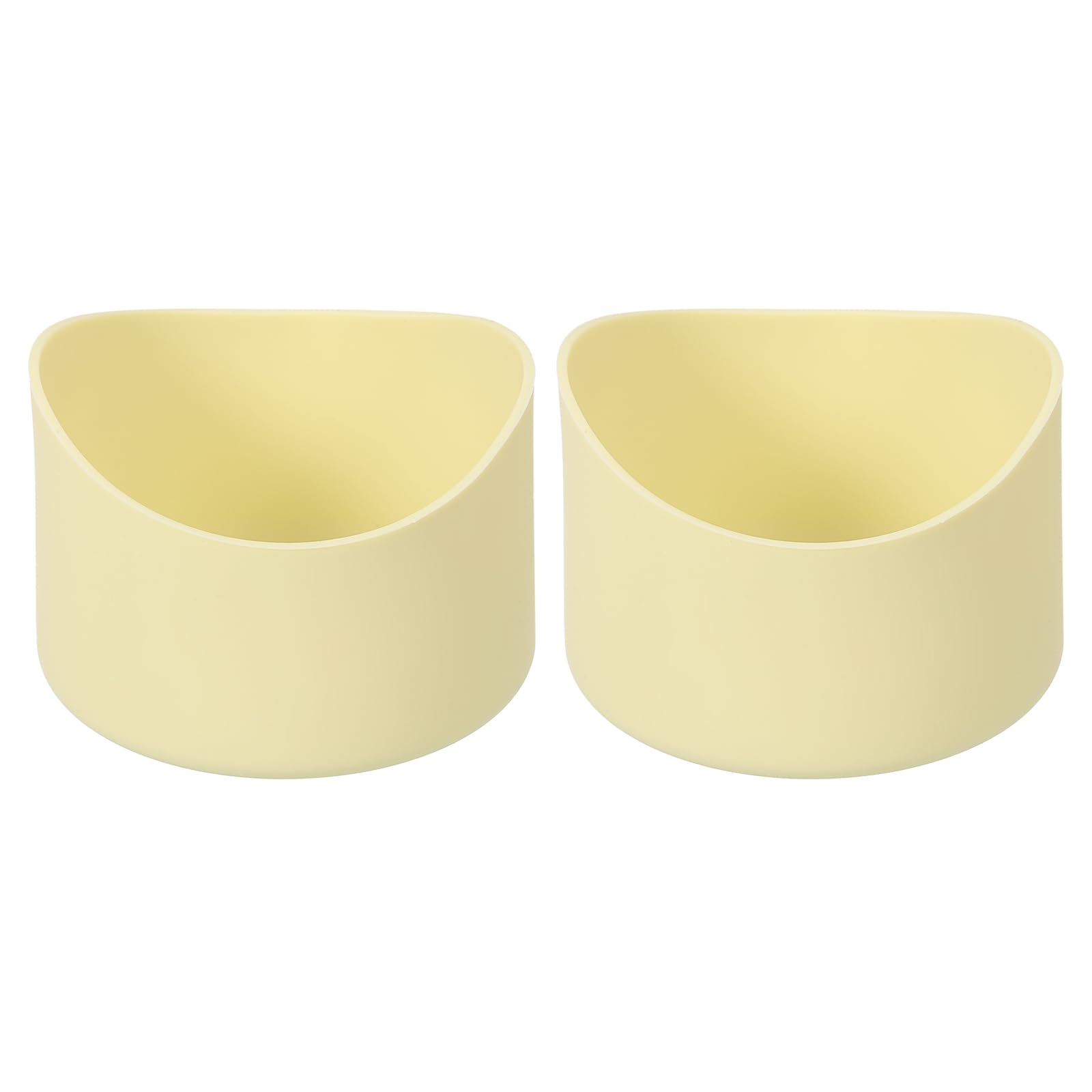 sourcing map 2pcs 7cm Protective Silicone Boot Sleeve for 12-24 oz, Water Bottle Bottom Silicone Anti-Slip Sleeve Cover, Irregular Shape Cup Accessories, Light Yellow โ image 1
