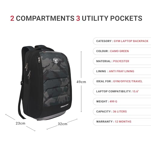 URBAN TRIBE Store URBAN TRIBE Fitpack Pro 35L Laptop Backpack, - Image 4