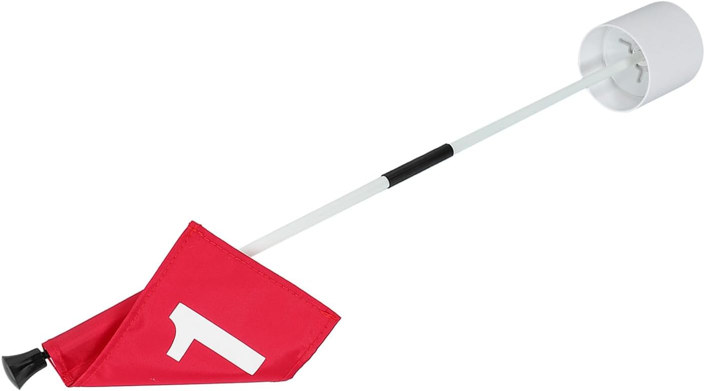 Golf Flag and Flagpole Set for Practice, Number 1 Pin Flag with Base, Outdoor Lawn Golfing Training Equipment for Putting Green and Golf Course Use