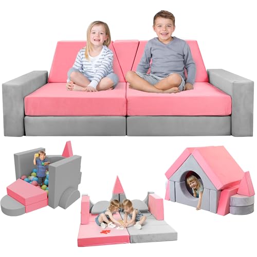 YEFU 15pcs Modular Kids Play Couch, Foam Kids Couch for...