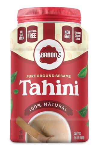Image of Baron's Kosher 100% Pure Ground Sesame Tahini 16-ounce Jars (1 Pound (Pack of 1))