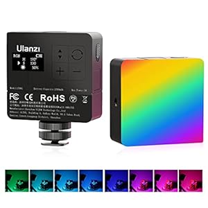 ULANZI VL49 Pro RGB Video Light, Mini Rechargeable LED Camera 360° Full Color Portable,2500-9000K Dimmable LED Panel Lamp w LCD Display,Photography Lighting Support Magnetic Attraction