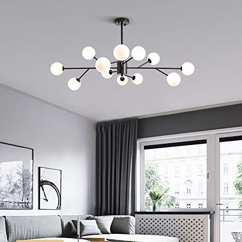 Plafonnier réglable style industriel et grand lustre moderne noir - 4