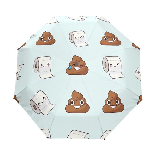 Parapluie compact GAIREG pour affronter la pluie en ville avec un design crotte amusant
