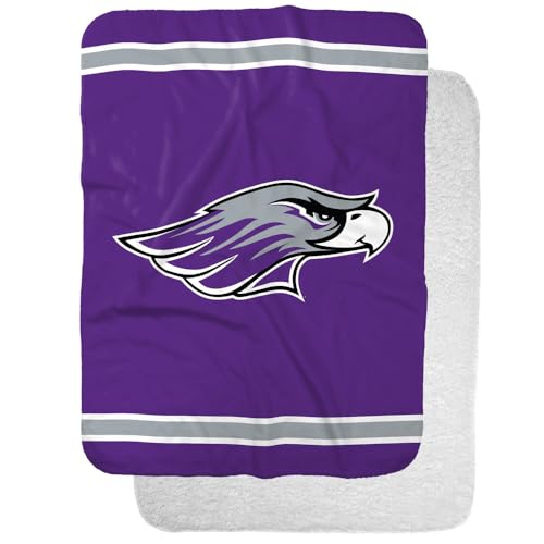 University of Wisconsin Whitewater Primary Logo Stripes Sherpa Blanket, Warm Soft Cozy 30"X40"