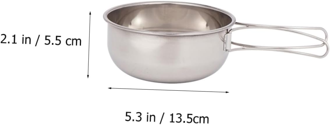 Hemoton Portable Folding Bowls Set Storage Bag Stainless Steel Bowls for Camping Hiking Outdoor Activities